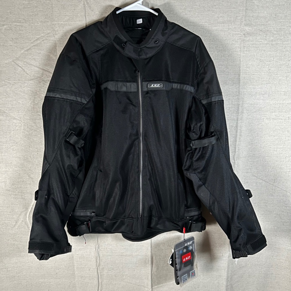 LS2 Riva Man Motorcycle‎ Jacket Black Mesh Technical Riding Gear XL NEW